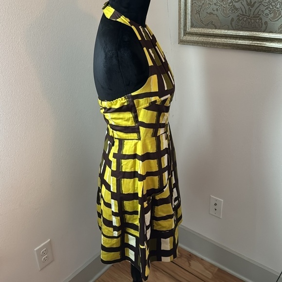 Jessica Simpson 100% cotton Halter fit & Flare geometric print Sz 4 dress - Picture 3 of 7